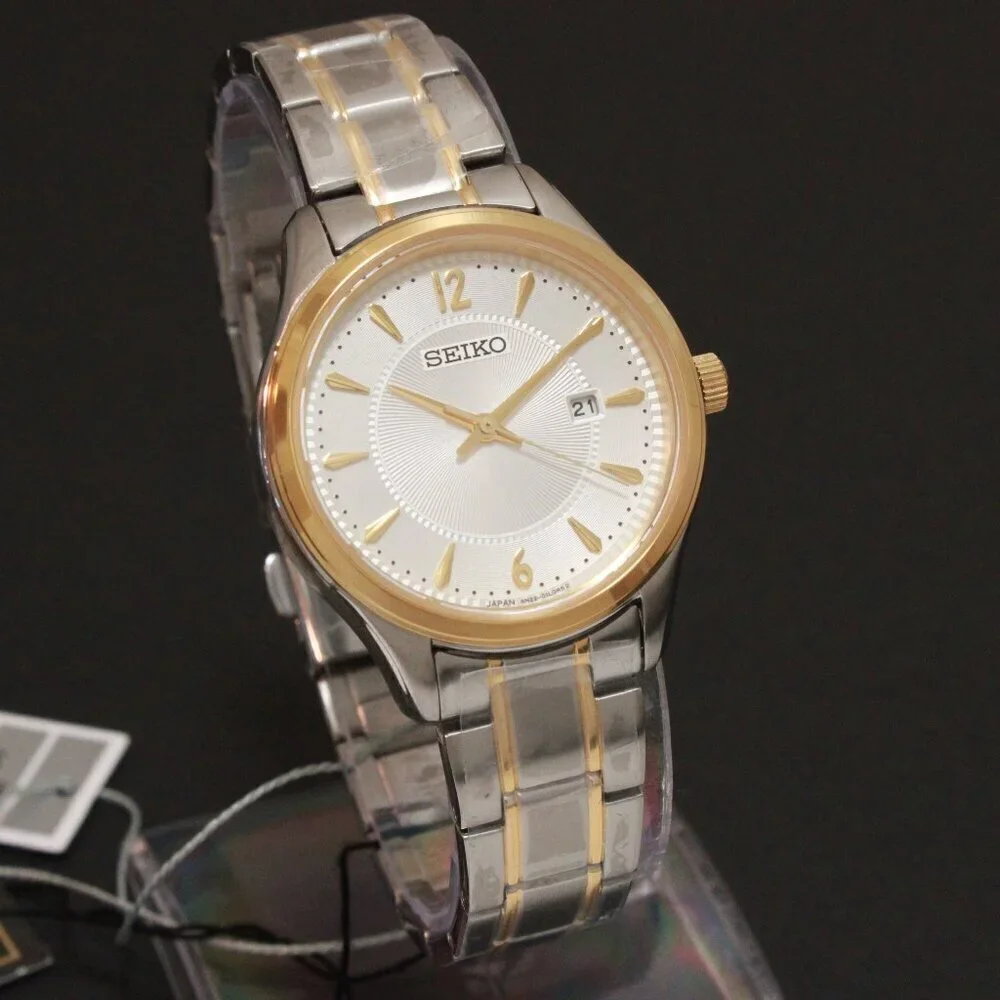 Ladies Seiko Essentials Two Tone Textured Dial 30mm